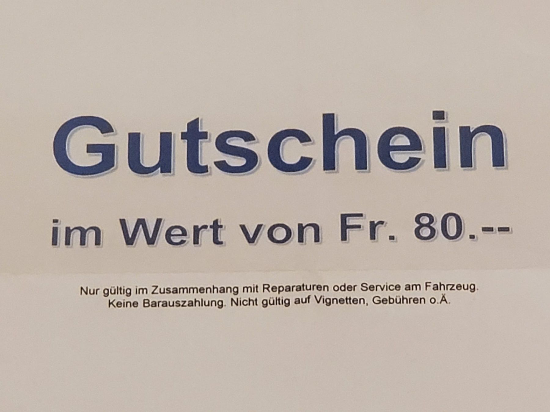 Gutscheine: Gutschein Zemp Autogarage Hägglingen – Neu (gemäss Beschreibung) aus Brugg AG von hesobrugg 1