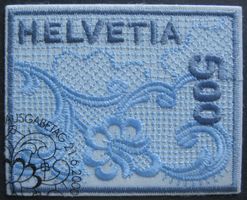 2000 NABA St. Gallen Stickereimarke mit Ersttagsstempel