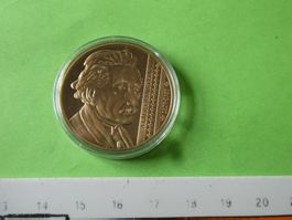 Schweiz,  vergoldete Medaille 33 mm PP,  Albert Einstein