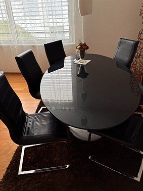 Pfister Set de table et chaises: Design Glastisch mit 6 edlen Stühlen – D'occasion à Meggen par Ale72xa 2