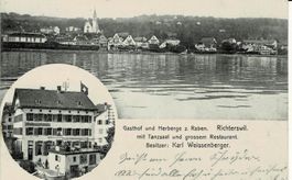 RICHTERSWIL mit Gasthof u.Herberge z. Raben ZH gel. 1908!