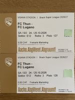 2 Tickets FC Thun gegen FC Lugano vom So 25.10.26 Sektor E12