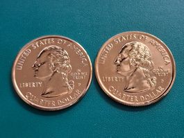 Delaware & Pennsylvania Quarter, 1999, vergoldet, Top!