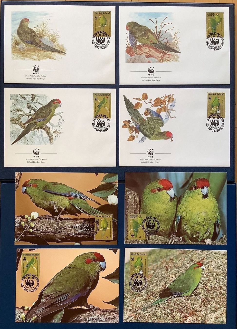 Tutti i francobolli: 1987 Norfolk  Vogel FDC +Maximumk. Laufsittich – Nuovo (secondo la descrizione) da Liestal venduto da Pep3