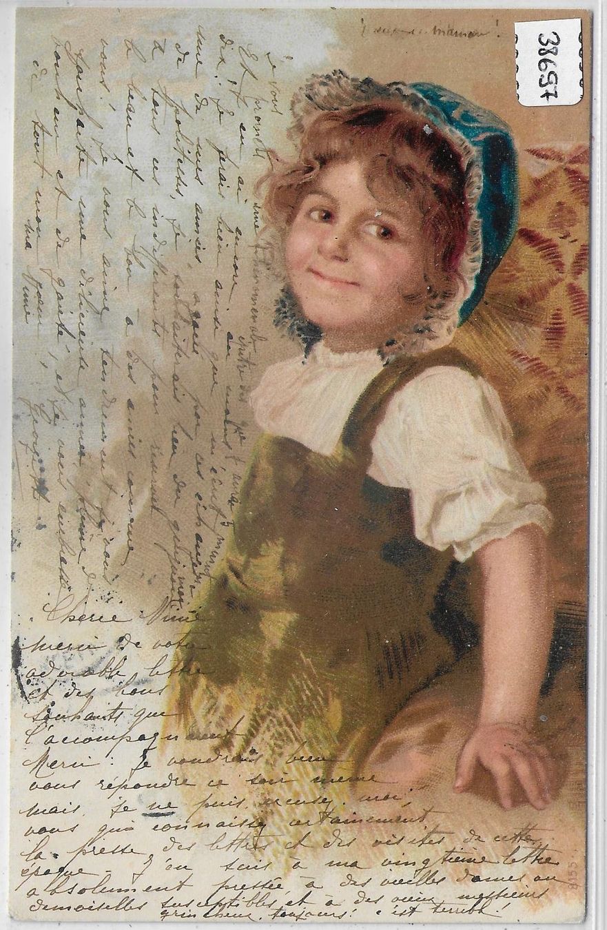 Cartoline postali: Kleines Mädchen - Litho – Usato da Ettingen venduto da Kartenplanet