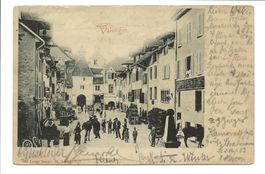 Valangin - Valendis (NE) Partie in der Altstadt  belebt 1900