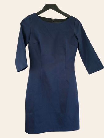 Van Heusen Etuikleid S – Dunkelblau Business Satin