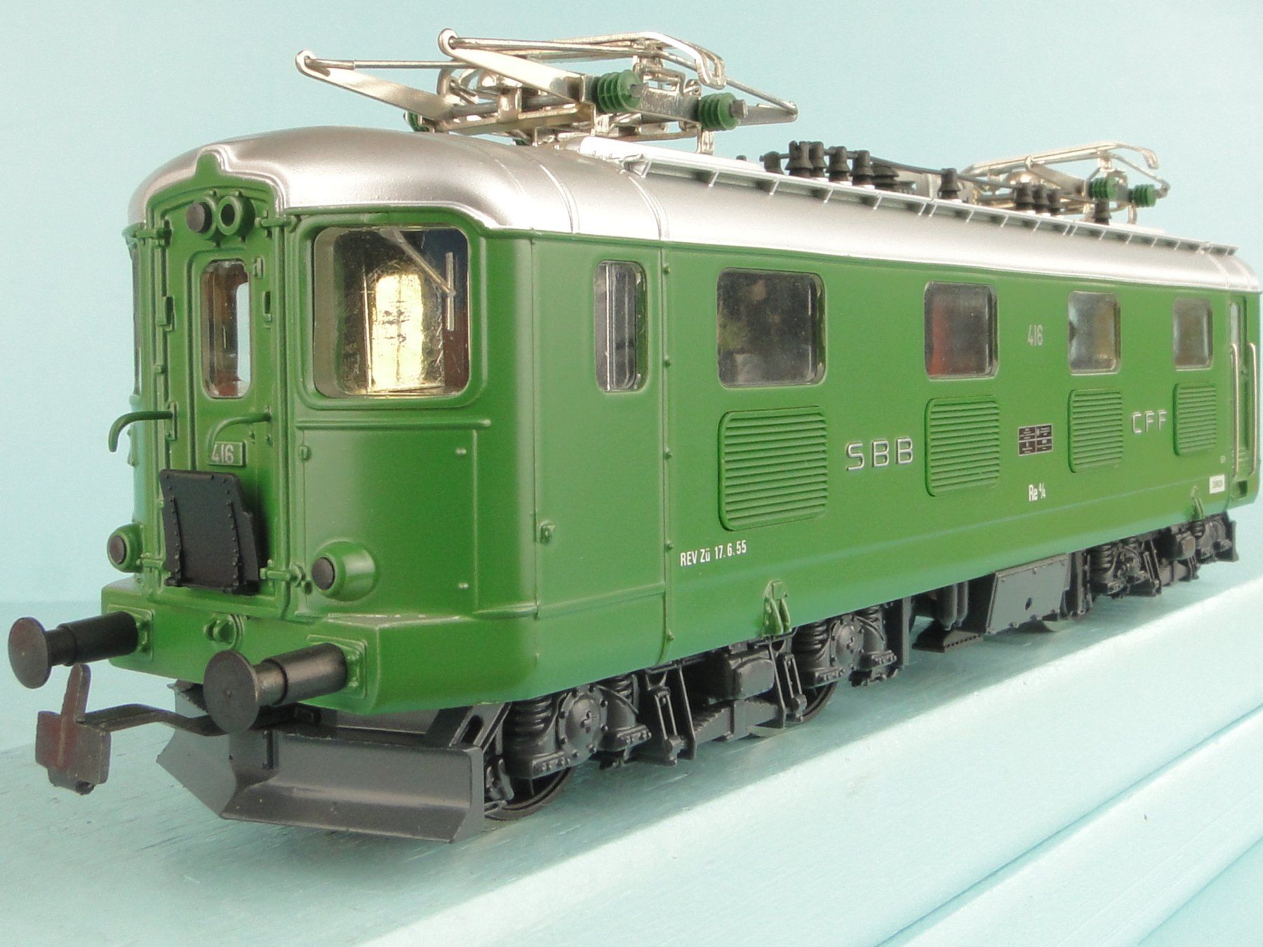 Hag Modellini di ferrovie: HAG 236 SBB Re 4/4, Lindengrün – Usato da Bülach venduto da cann11 4