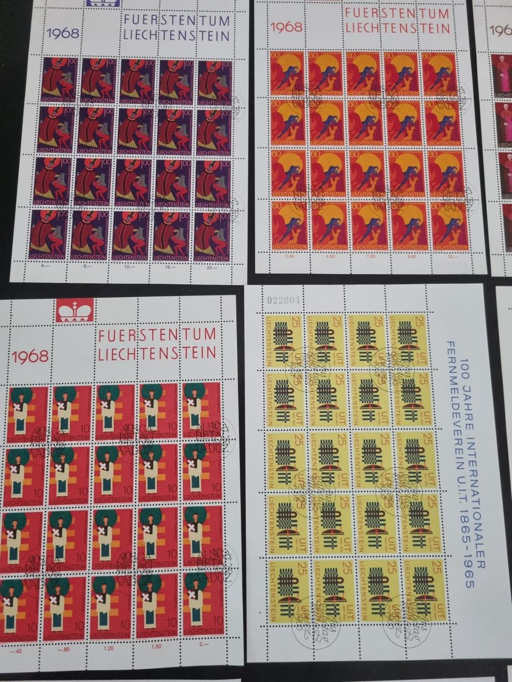Tutti i francobolli: Lot mit 13 gestempelten Bogen Liechtenstein – Usato da Gümligen venduto da Geniusbuy 1