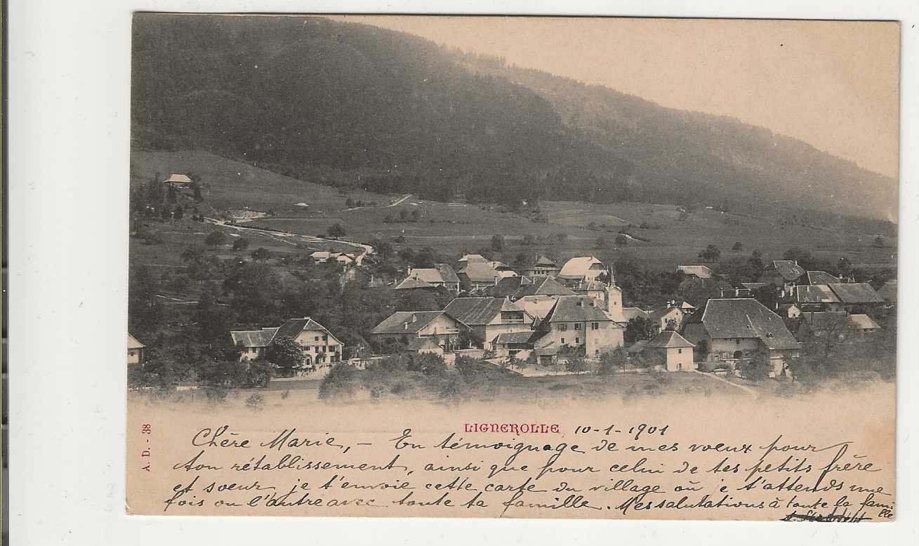 Cartoline postali: Lignerolle, 1901 – Usato da Spiez venduto da Niesen20