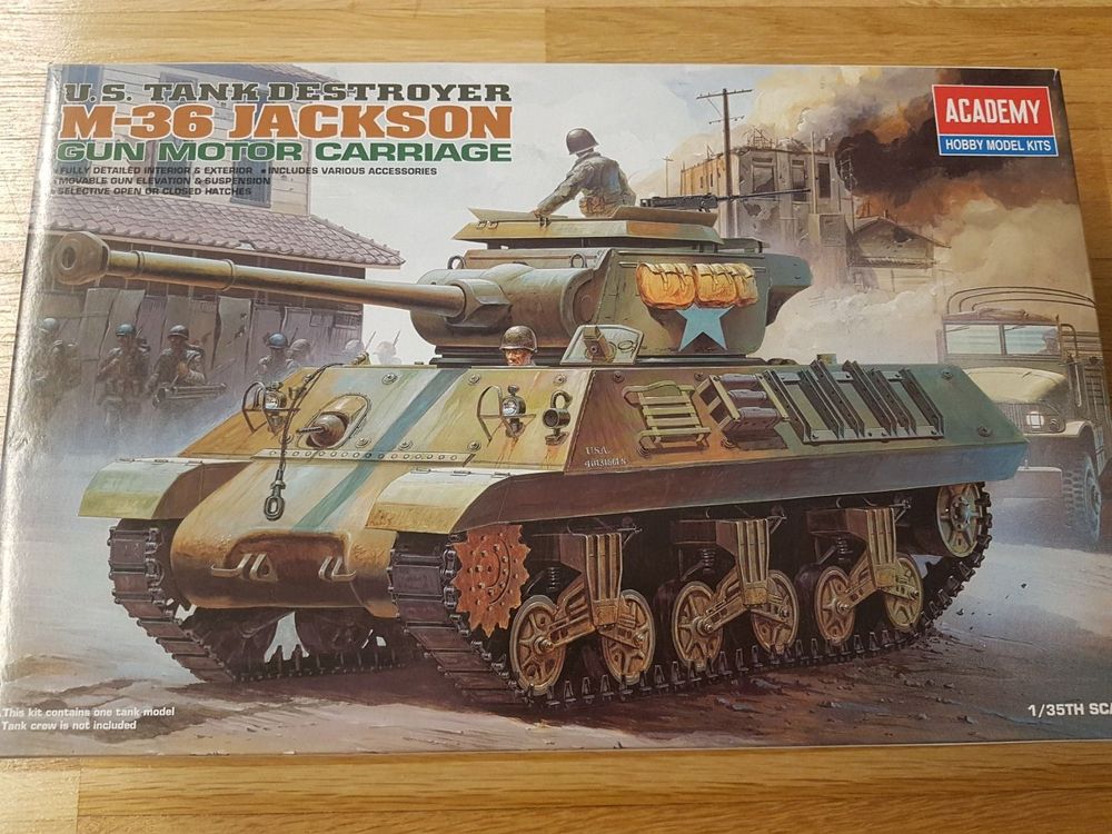 Maquette Academy 1/35 – Char US Army M-36 Jackson (tank Destroyer) – Réf.1309, Neuf Sous Blister