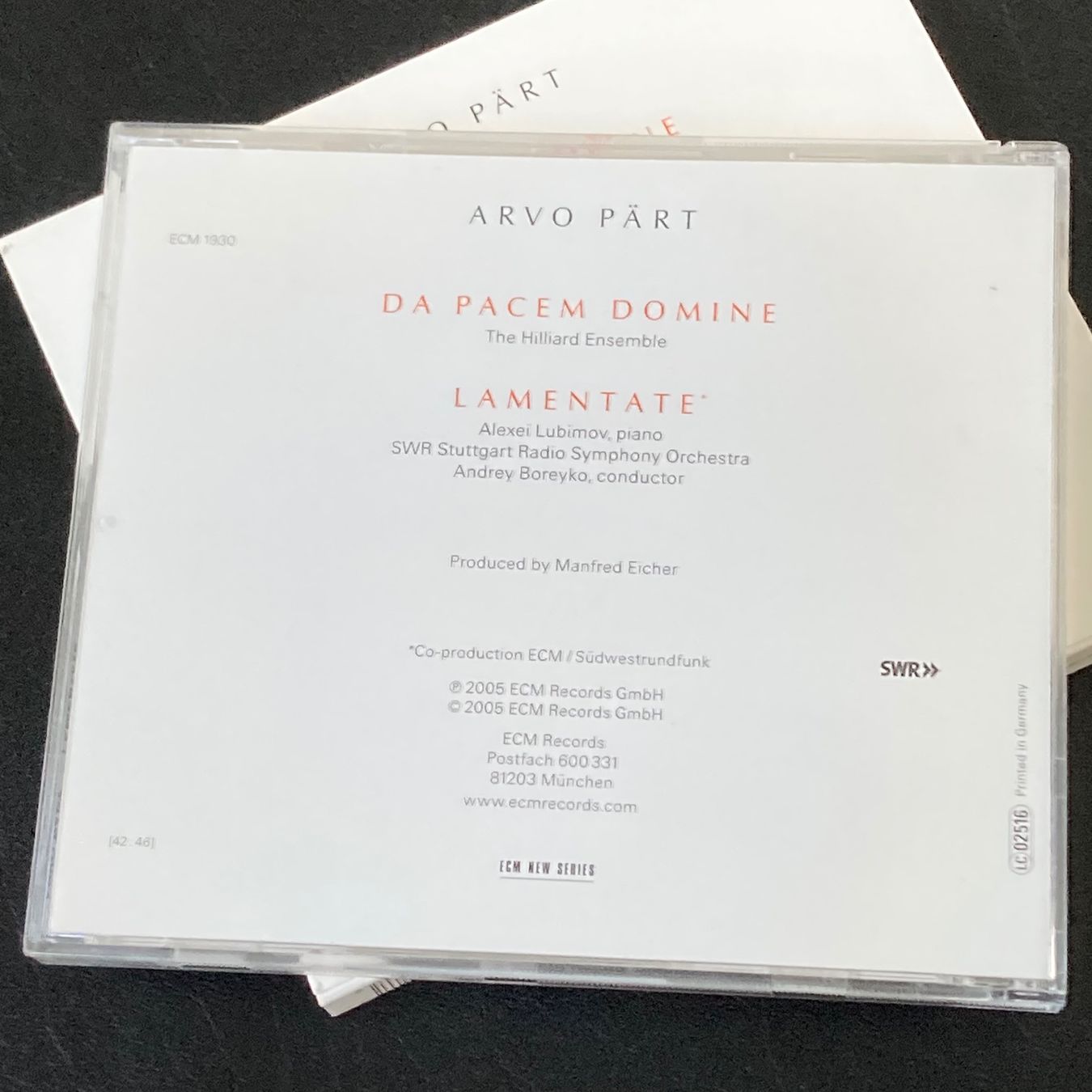 CD: Arvo Pärt - Lamentate – Usato da Bern venduto da Ntsamina 1
