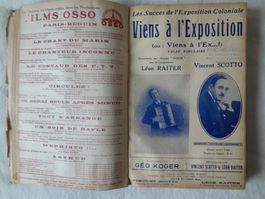 Partitions recueil 2 de 100 chansons d'époque début du 20ème