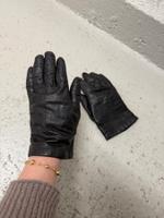 Elegante Damen echtleder Handschuhe, Schwarz, Grösse S