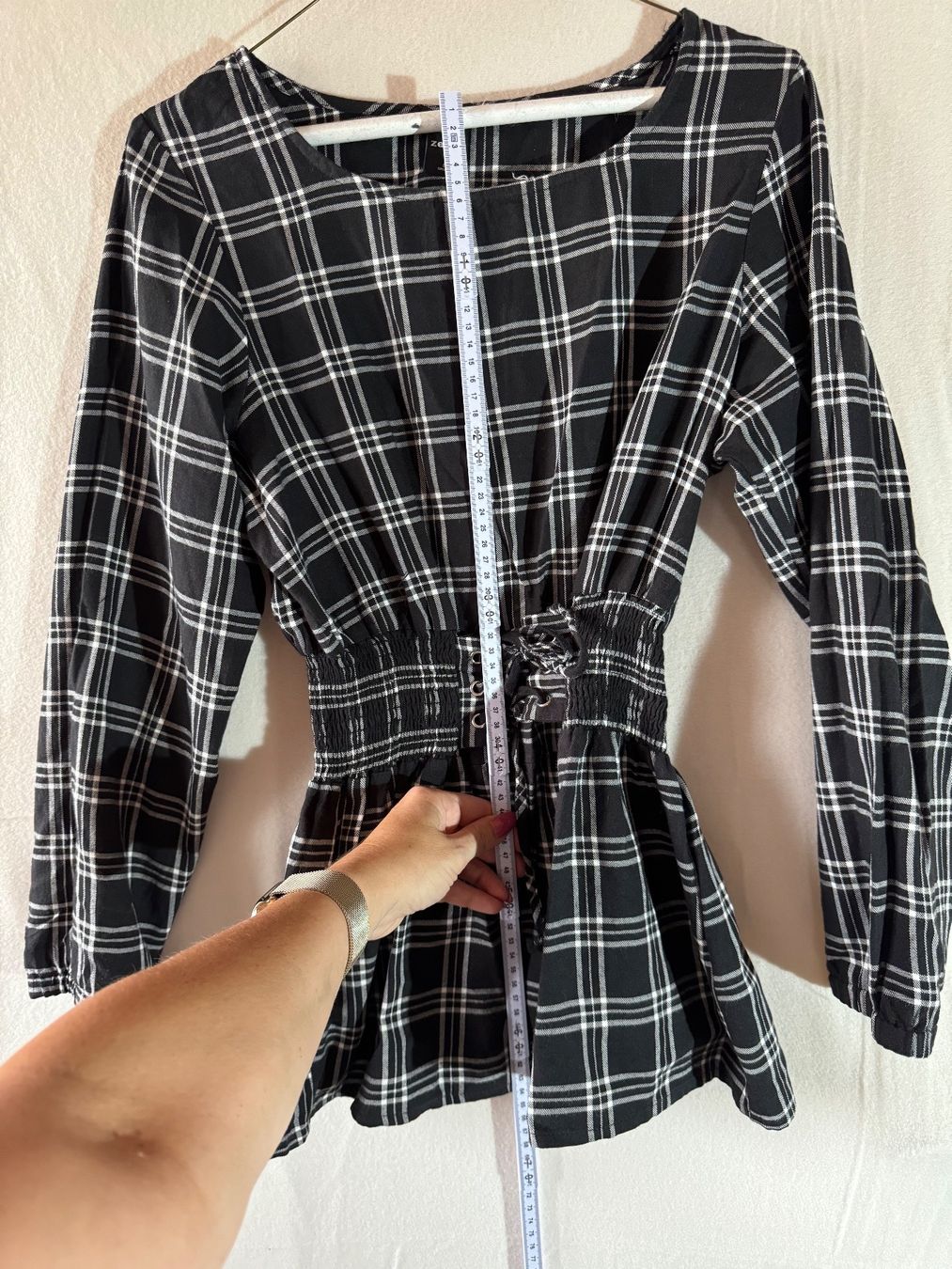 Zebra Camicette: Karierte Bluse mit Schnürung Gr. S – Usato da Grosswangen venduto da SALE_SALE_SALE 3