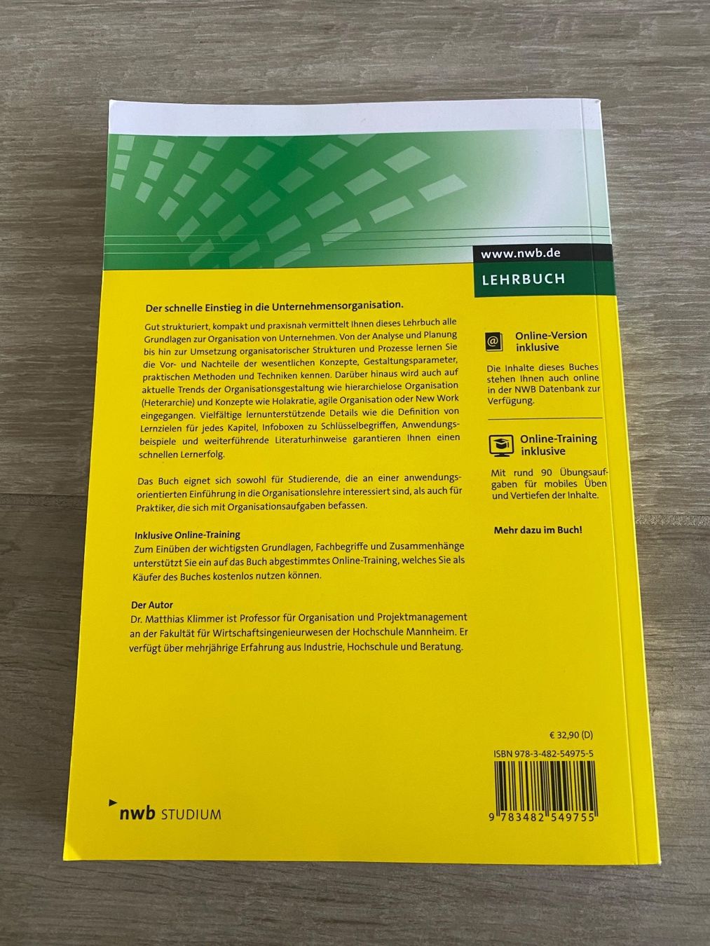 Bücher: Unternehmensorganisation - Klimmer – Gebraucht aus Embrach von Erdbeerlii22 1