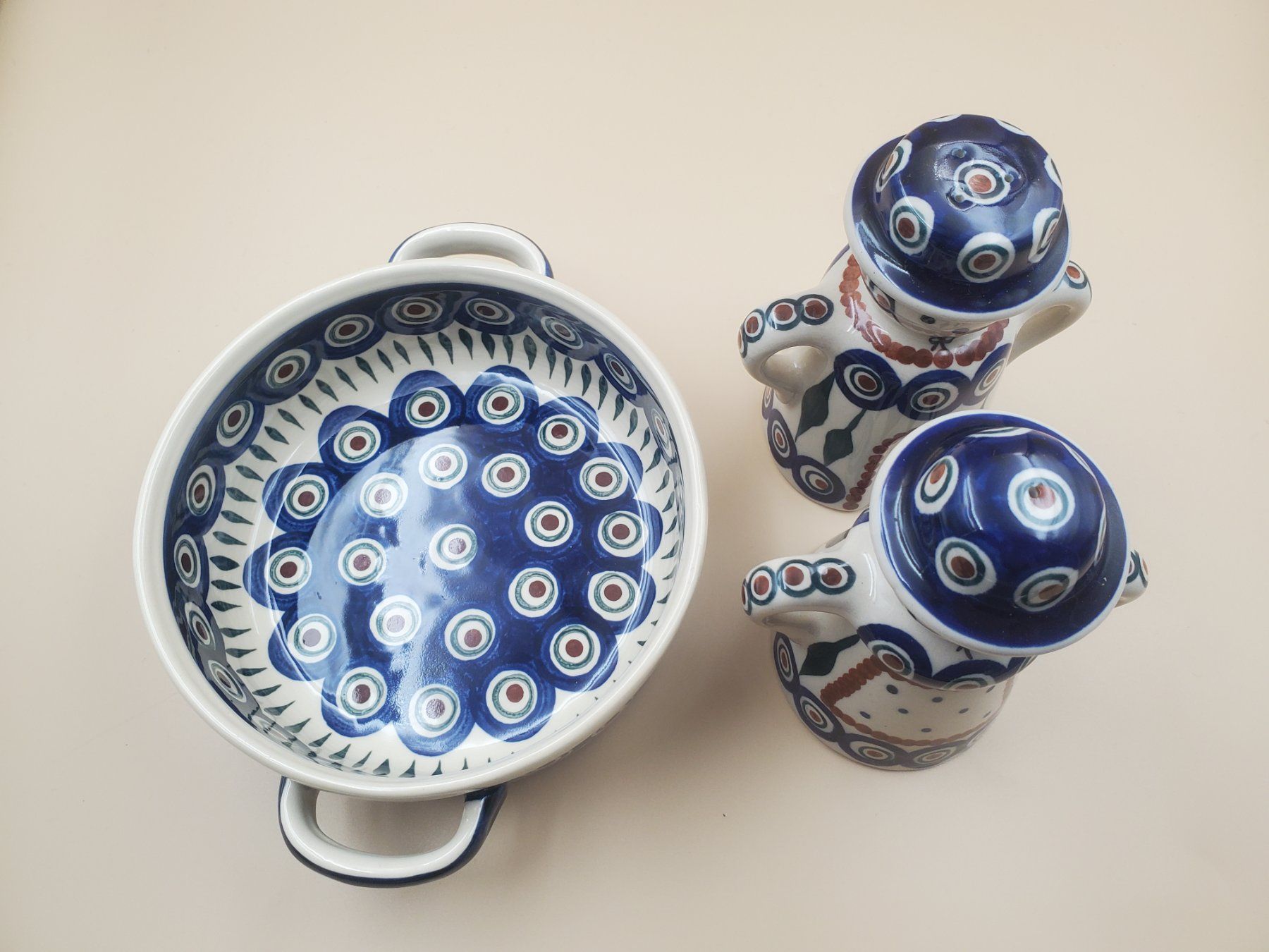Set di piatti: Service à condiments vintage en céramique polonaise – Usato da Rennaz venduto da La_malle_du_dauphin 3