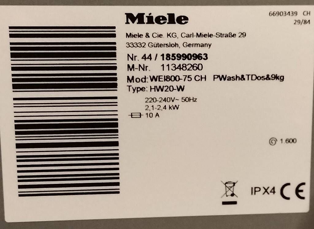 Waschmaschinen: Waschmaschine Miele WEI 800-75 CH – Gebraucht aus Steinach von Tsgweh 5