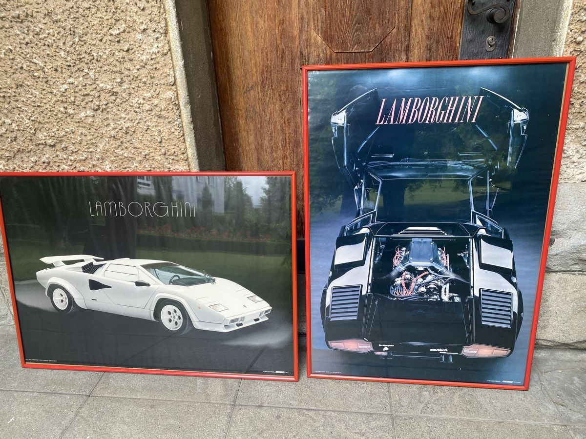 Lamborghini Documenti: 2 grosse Poster Rahmen Lamborghini Countach – Usato da Sursee venduto da lucialiani
