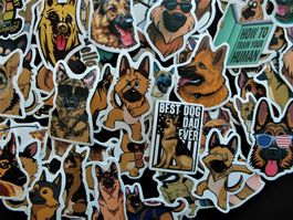 AUFKLEBER STICKERS SCHÄFERHUND 50 STK.