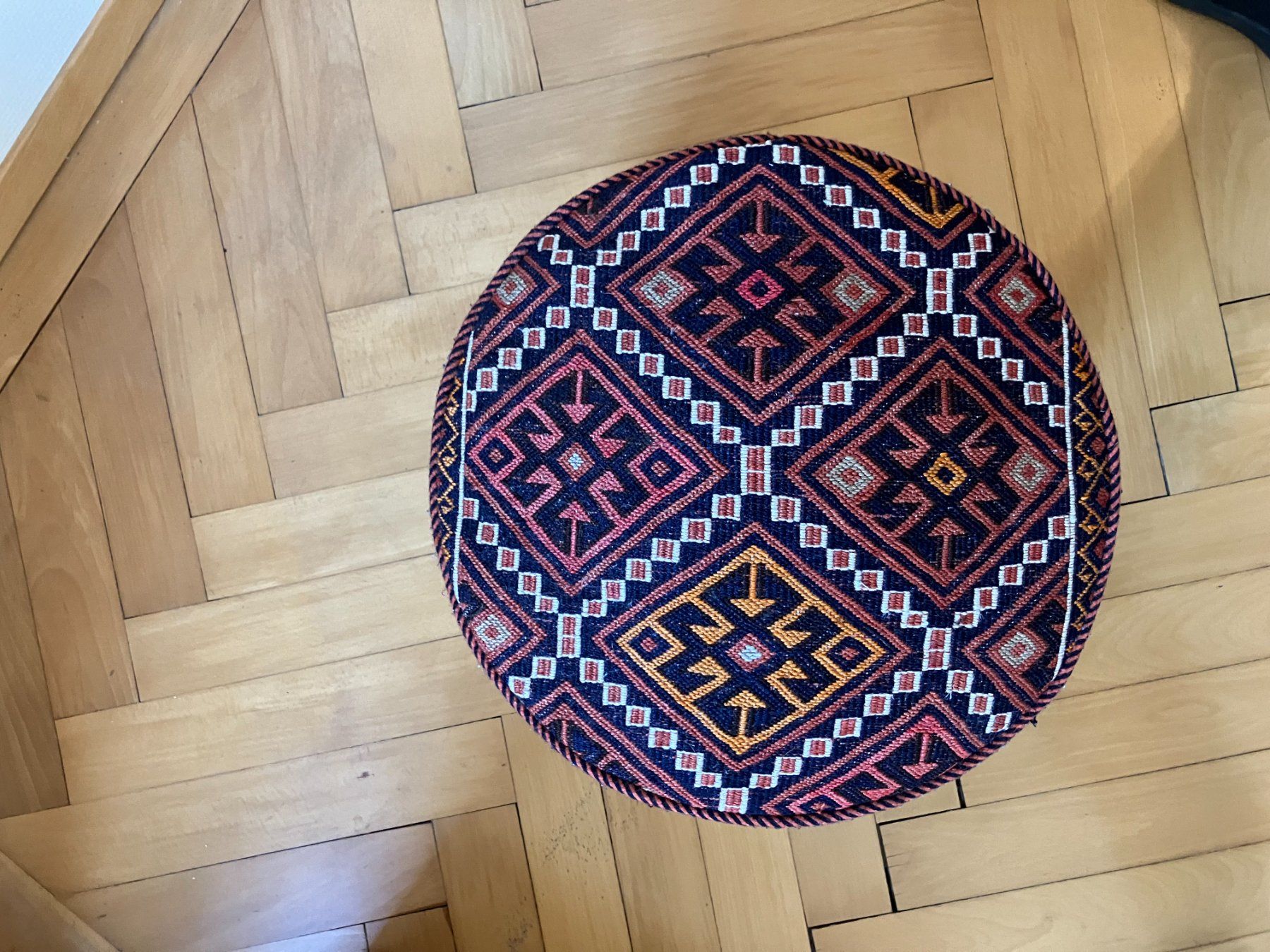 Kelim Sgabelli: 2er-Set Kelim Hocker / Poufs, Handarbeit – Usato da Murten venduto da tanjens 5