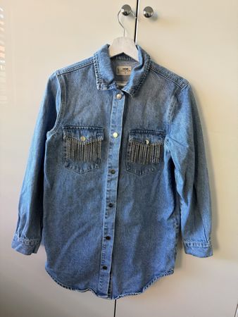 Jeanshemd mit Glitzer Tally Weijl Gr. S