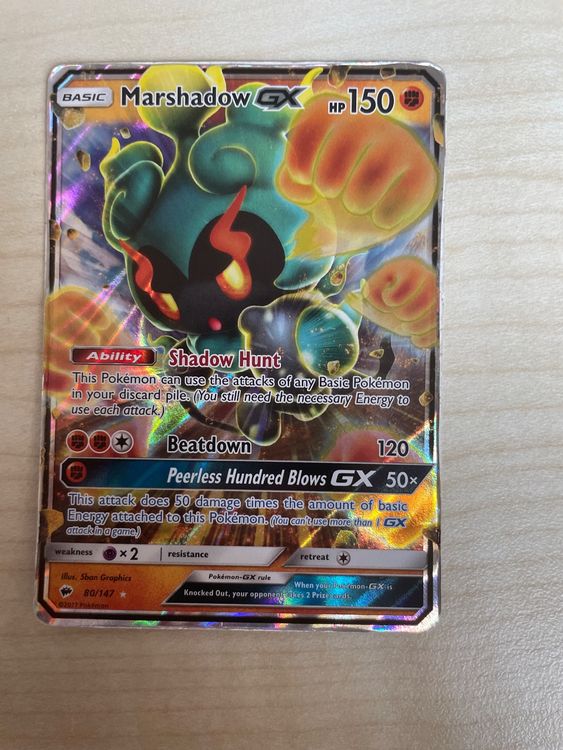 Pokémon TCG Marshadow GX Burning Shadows 80/147 Holo Ultra Rare Nm To