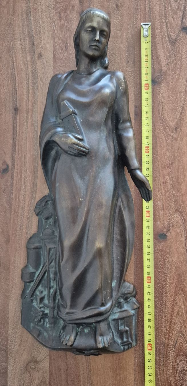 Sculture & Statue: Wunderschöne Bronze Figur/Relief HEILIGE BARBARA 7KG – Usato da Zürich venduto da Dalema13 6