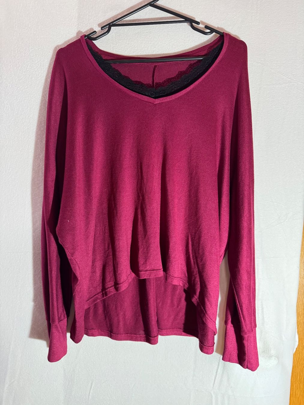 Maglioni & Felpe: Legerer pinkfarbener Pullover mit Spitze ca. Gr. L – Usato da Grosswangen venduto da second_hand_dress