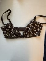 Damen BH Lounge Pointelle Grösse M Blumenmuster braun