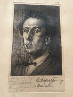 Gravur - Selbstportrait von Hermann Hubacher 1885-1974