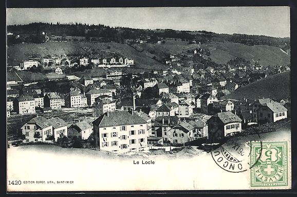 Ansichtskarten: AK Le Locle, Teilansicht, 1904 – Gebraucht aus Berlin von bartko-reher