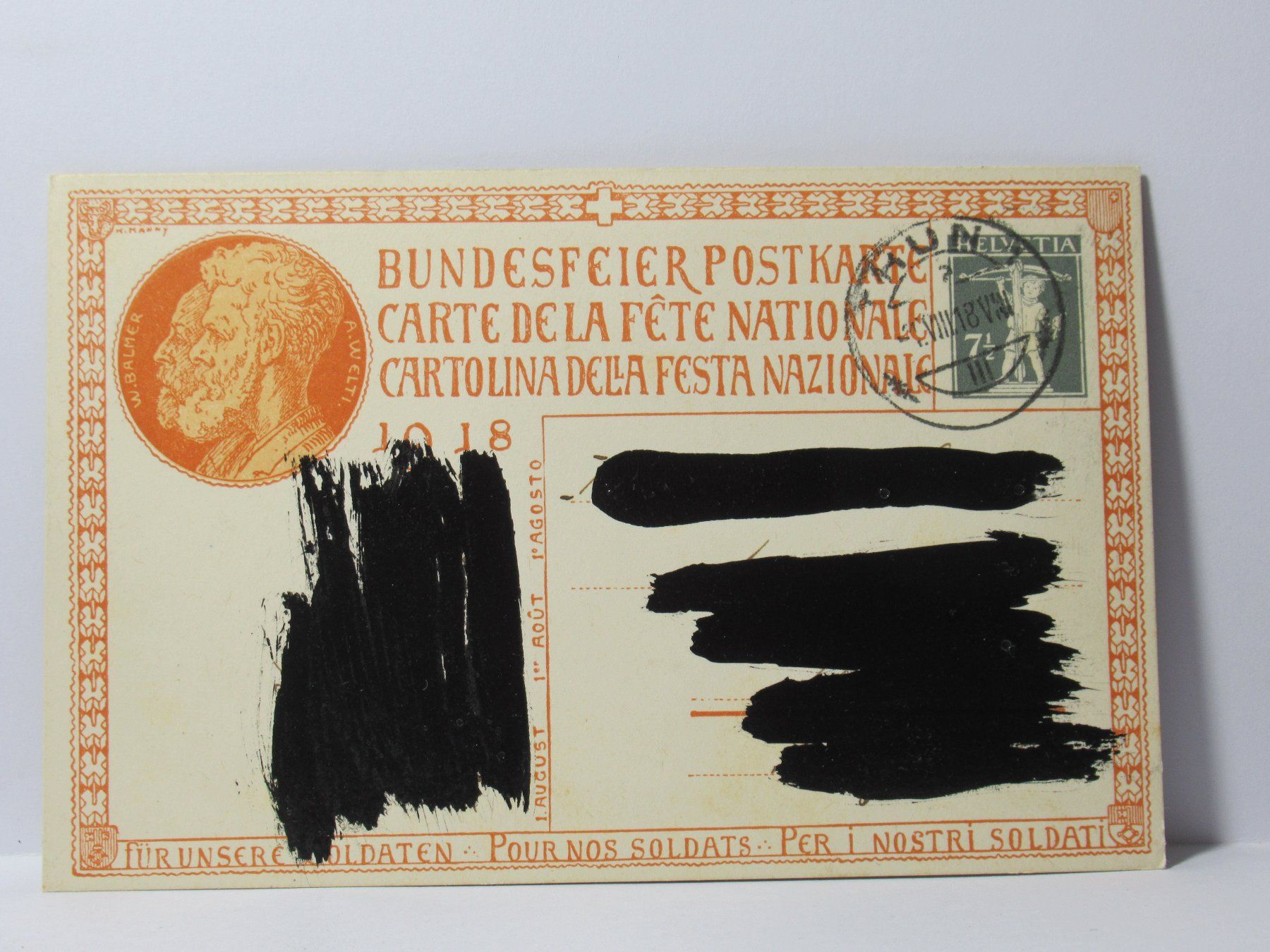 Cartes postales: Bundesfeier Postkarte  1918 – D'occasion à Grenchen par Bluemchen1900 1