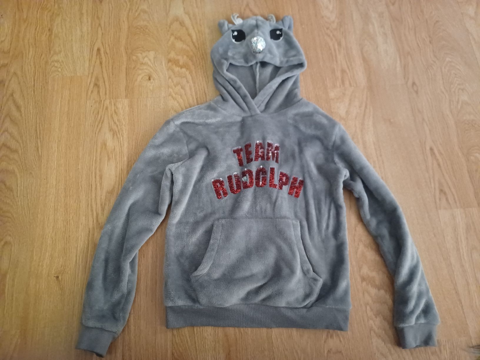 H&M Maglioni & Felpe: H&M Mädchen Pulli "Team Rudolph" Gr. 146/152 Grau Top! – Usato da Worben venduto da ersa01 5