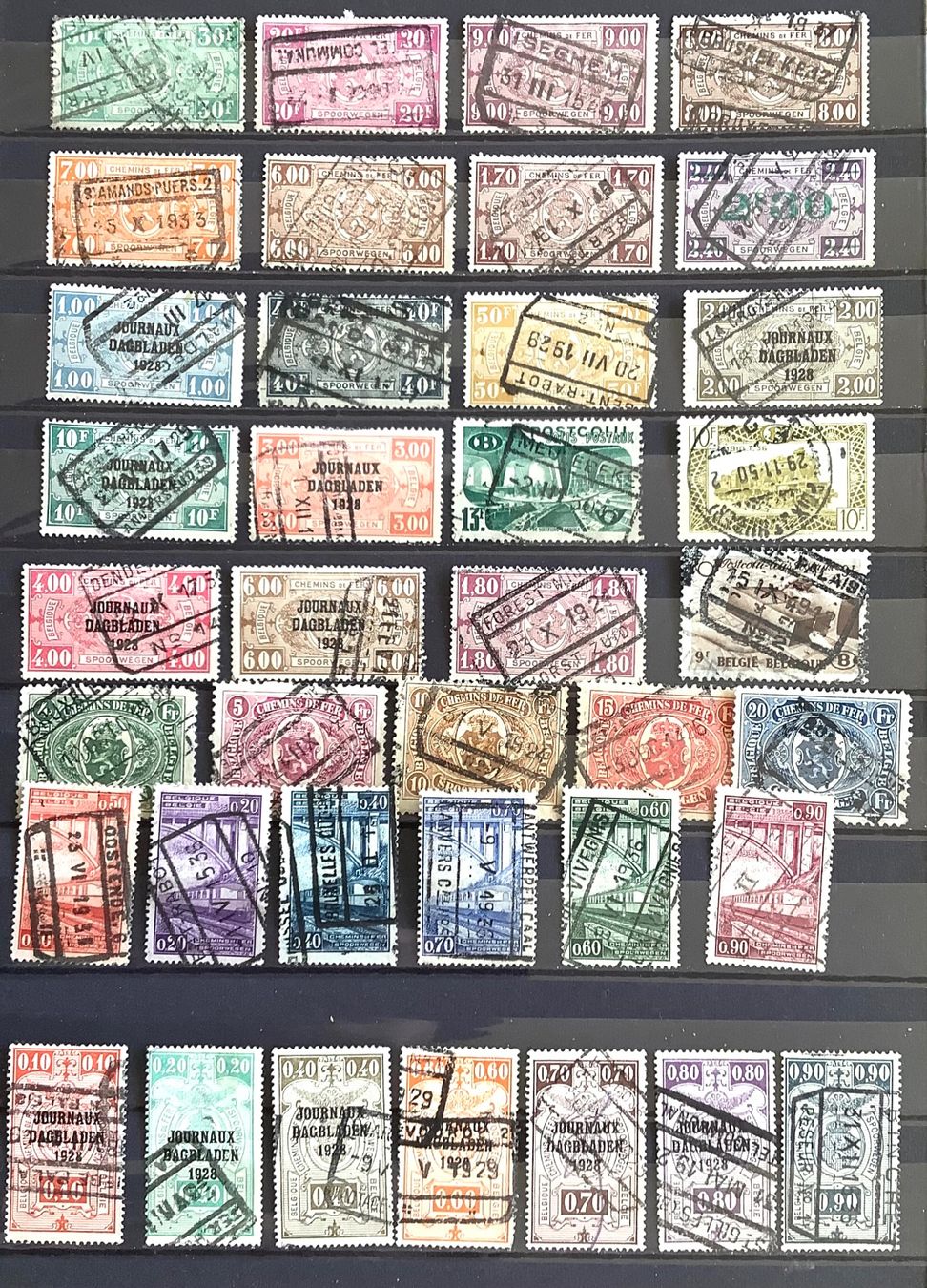 Tutti i francobolli: Belgien - Briefmarken Lot  Eisenbahnmarken – Usato da Liestal venduto da Skunk02