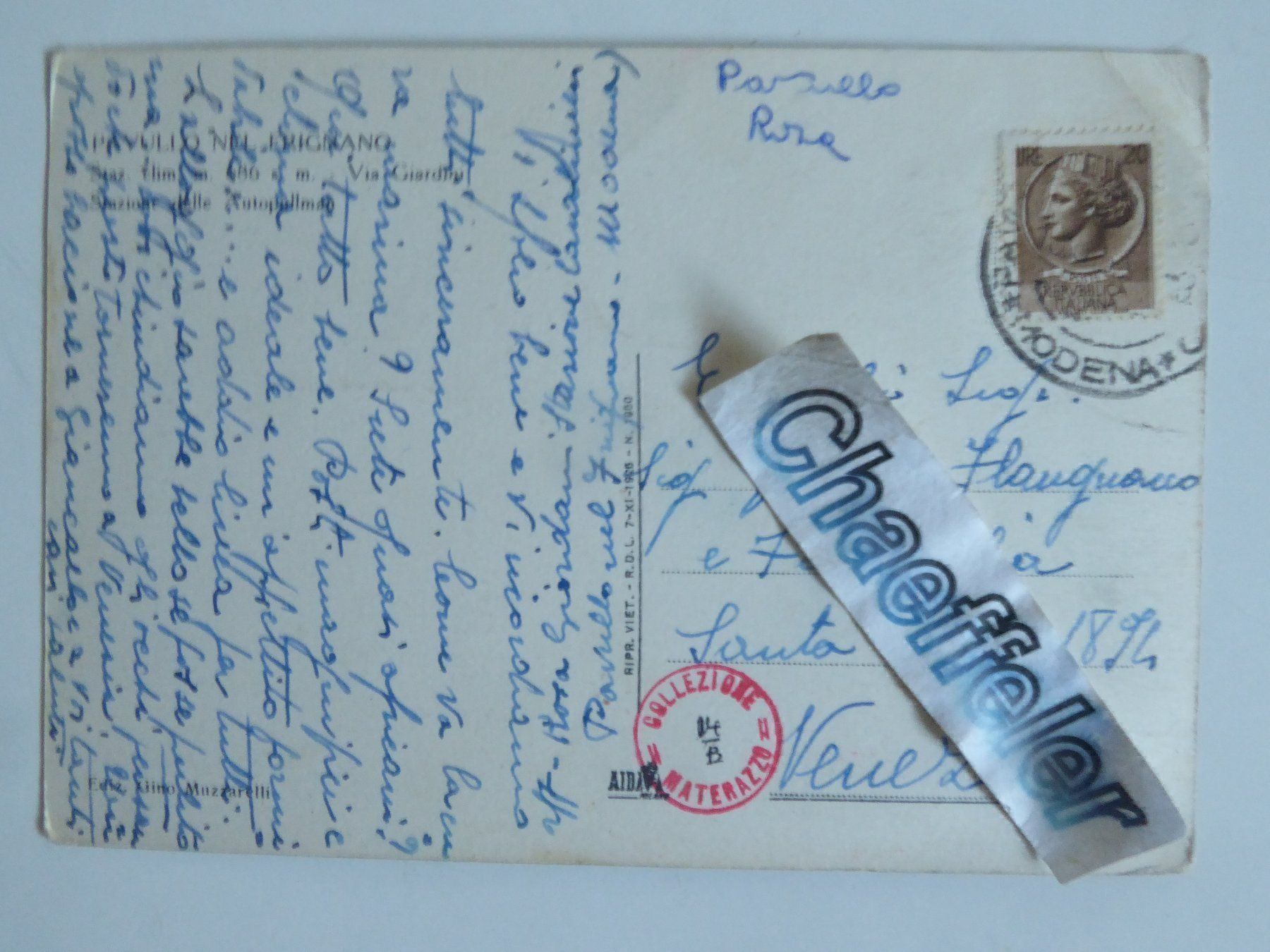 Cartoline postali: Pavullo nel Frignano – Usato da Zürich venduto da Chaeffeler 1