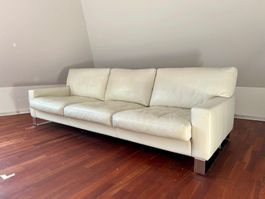 Echtleder-Sofa von Erpo International – 3-Sitzer, Creme