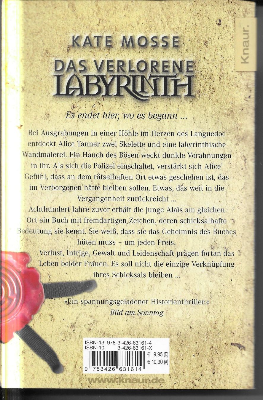 Bücher: Kate Mosse - Das verlorene Labyrinth – Gebraucht aus Nunningen von mercury-for-books 1