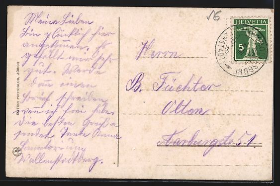 Cartoline postali: Wallenstadt, Bergstrasse mit Churfirsten – Usato da Berlin venduto da bartko-reher 1