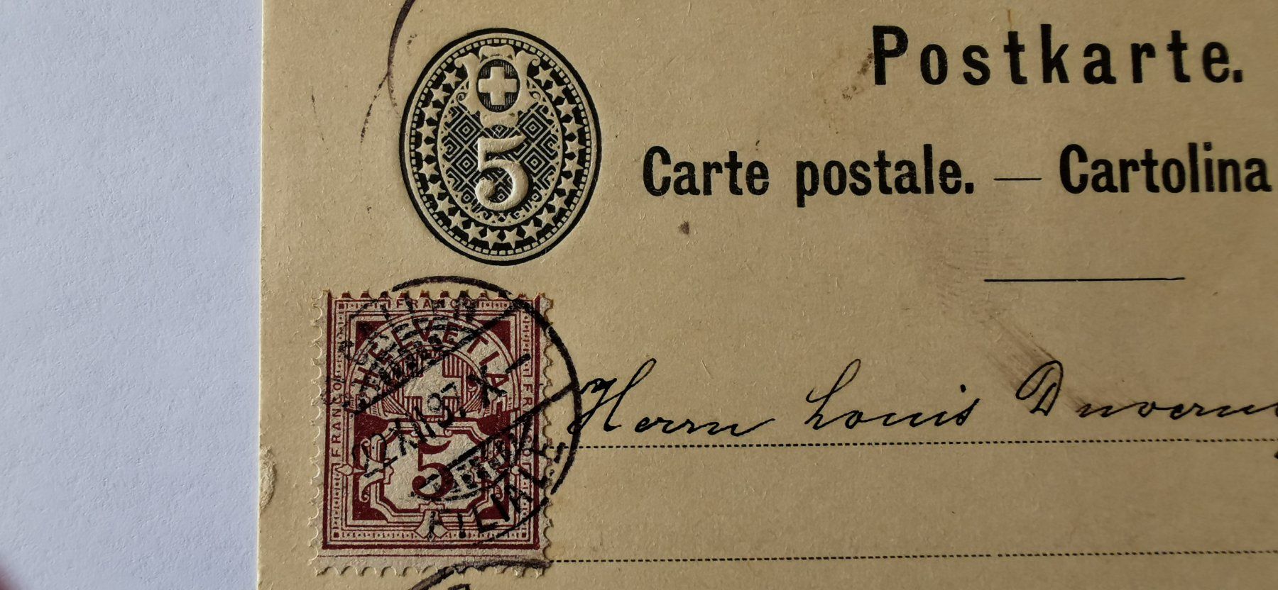 Alle Briefmarken: Suchard-Postkarte 1887 – Gebraucht aus Aadorf von Chnorli-Furz 1