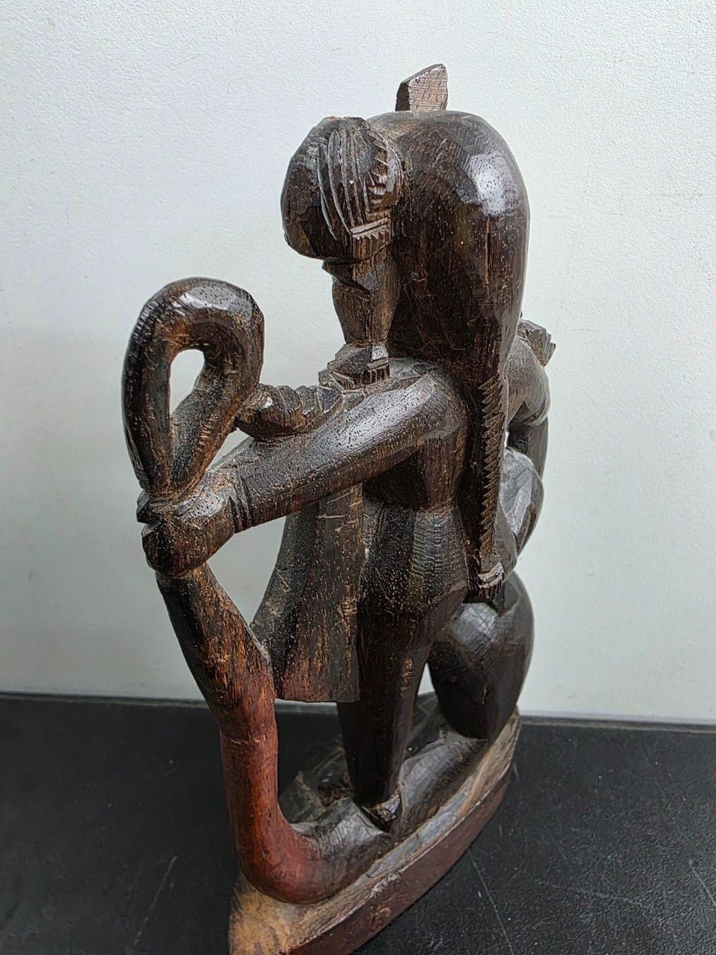 Statuette: Handgeschnitzte Holzfigur – Krishna mit Flöte – Usato da Flums venduto da Flumsantik 4