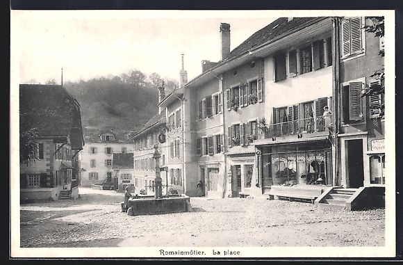Cartoline postali: AK Romainmotier, La place – Usato da Berlin venduto da bartko-reher