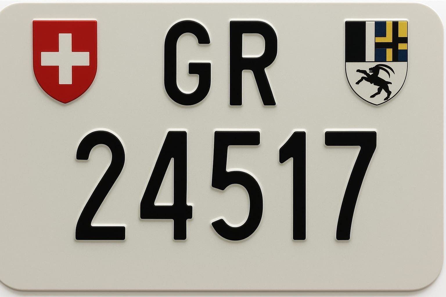 Insegne: Autonummer / Kontrollschild - GR / Graubünden – Nuovo (secondo la descrizione) da Trimmis venduto da moosleitner