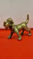 Antike Hunde-Figur aus Messing, Vintage Deko Objekt!