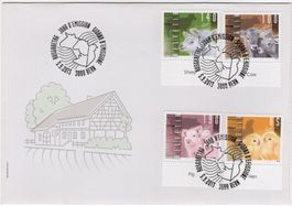 Bauernhof Tiere Serie mit TAB (engl) auf illustriertem FDC
