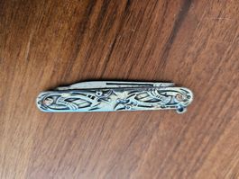 Altes Taschenmesser mit Gravur, Silber 830