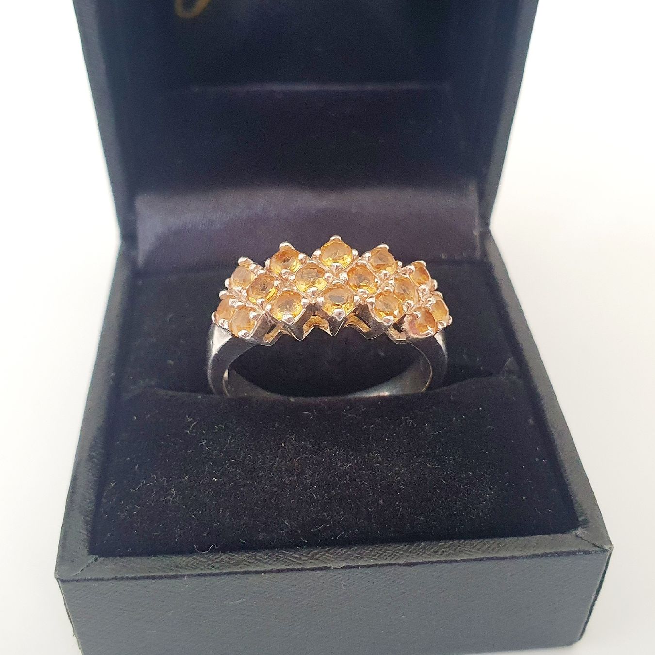 Anelli: Silber Ring 925 mit Citrin-Steinen, Grösse 19.4mm – Usato da Kreuzlingen venduto da Wunderkiste123 3
