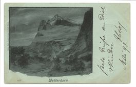 Berggesicht - Wetterhorn ob Grindelwald - uralte Karte 1898