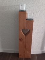 Kerzenständer aus Holz mit Herz