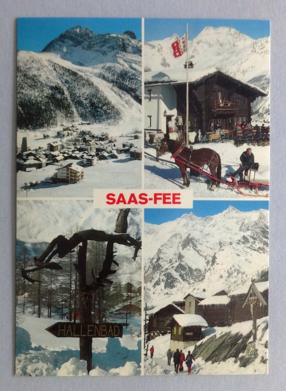 Ansichtskarten: Saas-Fee 1800 m ü.M. – Gebraucht aus Fétigny von Billy2miny
